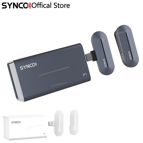 SYNCO 無線麥克風 P1L,P1T,P2L,P2T 適用於智能手機卡拉 OK 音頻視頻拍攝相機專業翻領便攜式麥克風