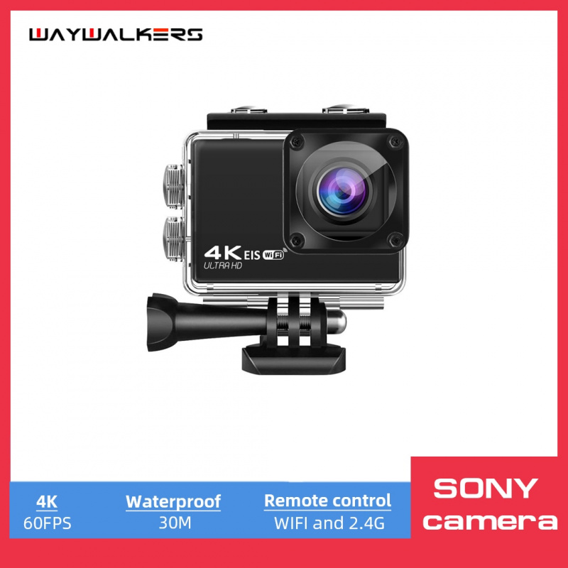 Waywalkers 運動相機 2 英寸超高清 4K 60fps 1080P WiFi 170° 水下防水頭盔視頻錄製運動相機索尼傳感器