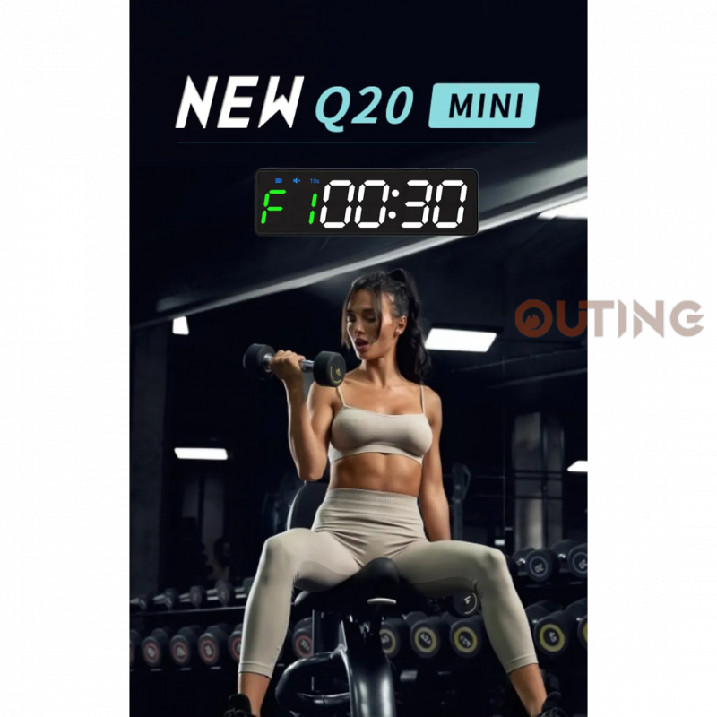 Q20 迷你多功能運動時鐘 | 健身組間計時秒錶 | 間歇運動訓練比賽計時器