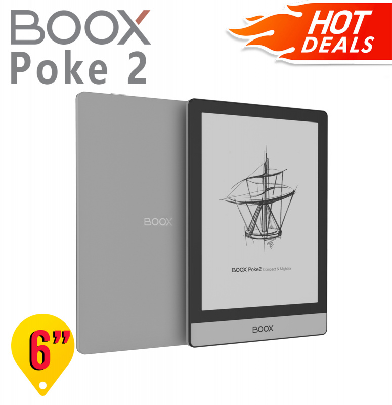 【預售】 BOOX Poke2 6'' 最輕薄電子閱讀器【Price專屬優惠】：原裝價值$198,保護套+AG防眩光磨砂保護貼