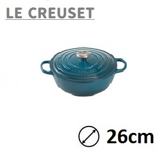 Le Creuset Marmite 琺瑯鑄鐵深炒鍋 媽咪鍋 26cm 4.1L 深藍綠Deep Teal  21114266420430  平行進口