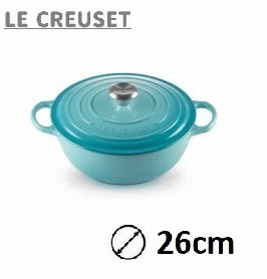 Le Creuset Marmite 琺瑯鑄鐵深炒鍋 媽咪鍋 26cm 4.1L 加勒比海藍Bleu Caraibes 21114261700430    平行進口