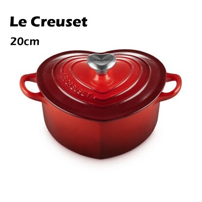Le Creuset - LC 心形琺瑯鑄鐵鍋 (心形鍋蓋頭) 20厘米 1.9L 櫻桃紅 Cerise 21401200602455 平行進口