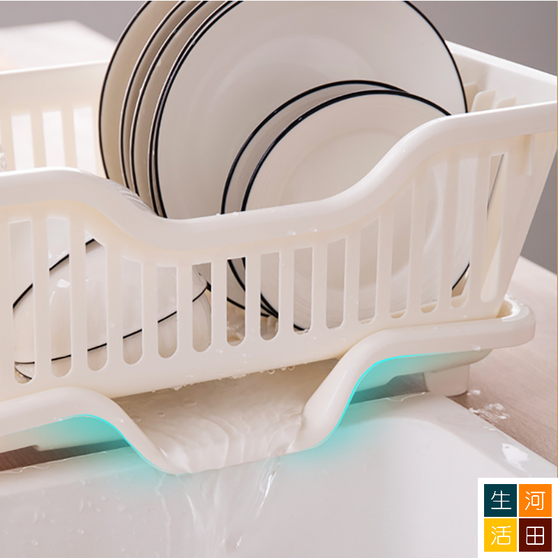 廚房碗碟瀝水籃 橫置式晾碗碟架 濾水籃  附獨立筷子架 | 碗筷收納 廚具置物架