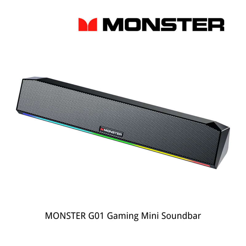 MONSTER G01 Gaming Mini Soundbar - 3.5mm AUX & Bluetooth 藍牙 喇叭