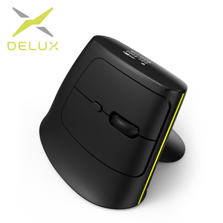 Delux MV6 OLED 液晶螢幕無線人體工學垂直滑鼠