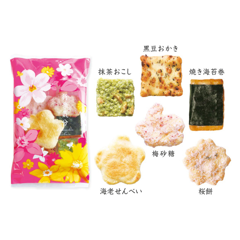 日本 中央軒煎餅 季節限定《春》迷你6款雜錦特色工藝煎米餅 (5小包)【市集世界 - 日本市集】