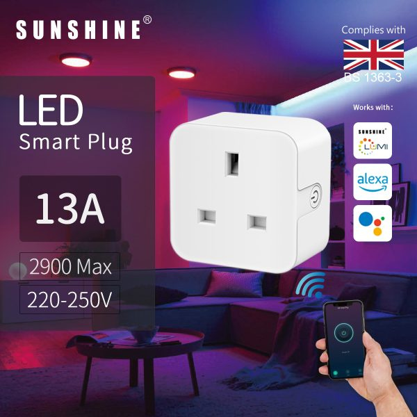Sunshine Lumi UK Plug Max current 13A,Wifi+Bluetooth Solution 智能插頭 SWP-A