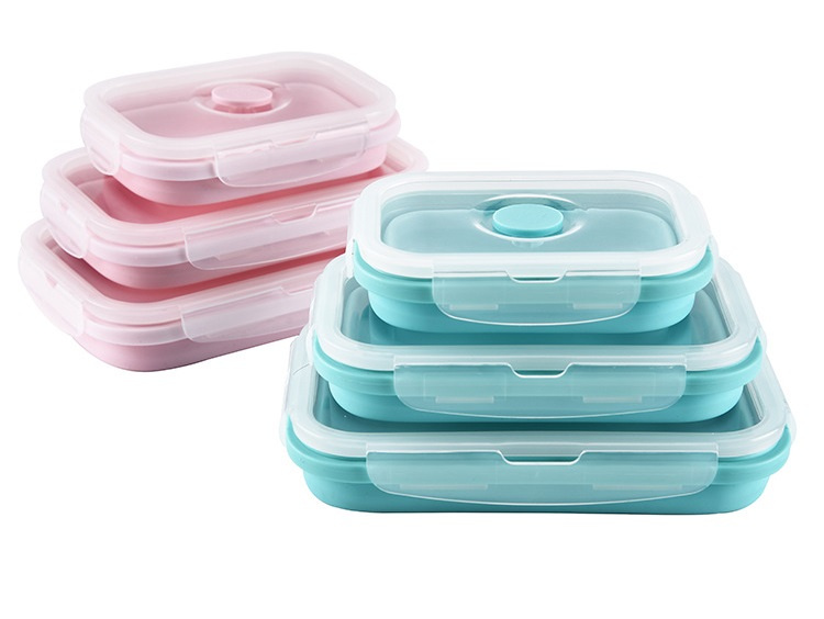 環保可摺疊式矽膠餐盒 (一套三件)