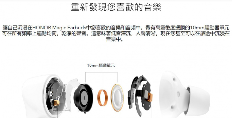 HONOR Magic Earbuds [2色] – 雙重主動降噪+3 咪高峰通話降噪真無線耳機