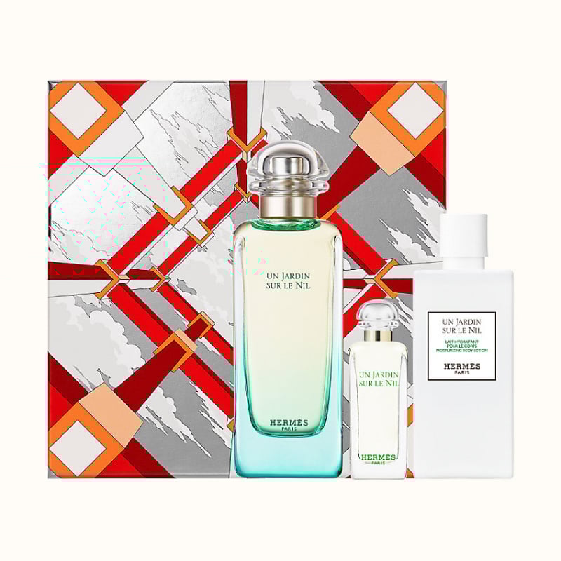 HERMES Un Jardin Sur le Nil 3Pcs Set (Edt 100+7.5mL + Body Lotion 80mL