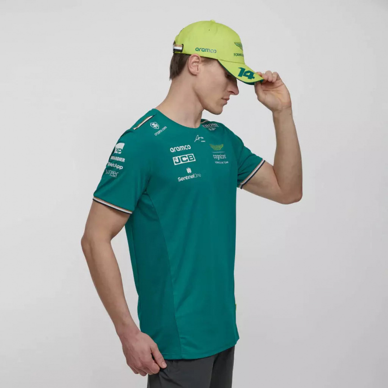 F1 Aston Martin 車隊 2023 Fernando Alonso Team T-Shirt- Green