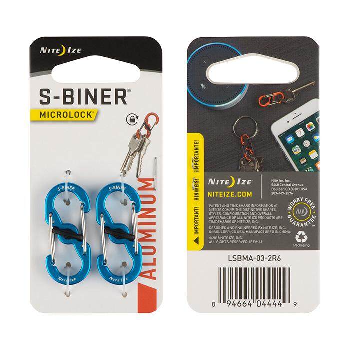 Nite Ize S-Biner® MicroLock® Aluminum (2pack) 迷你8字帶鎖鋁扣 (兩個裝)