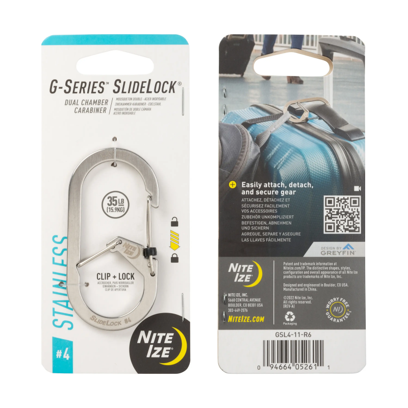 Nite Ize G-Series Slidelock Dual Chamber Carabiner G型帶鎖不鏽鋼扣