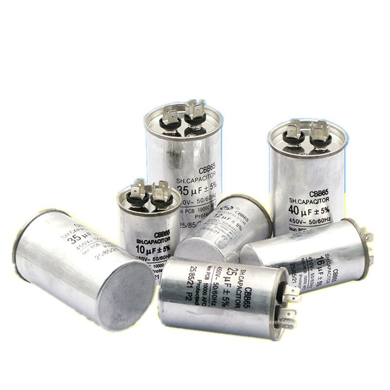 Condensateur CBB65 5µF à 100µF 450V - Pour Climatiseur, Compresseur, Moteur électrique, Gamme Large