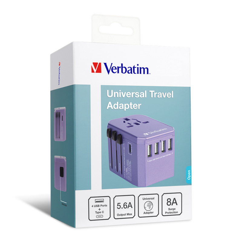 Verbatim 5 Ports 33.5W QC3.0 & PD旅行充電器