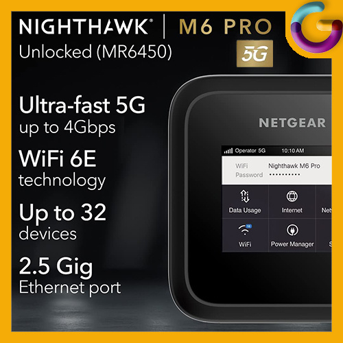 NETGEAR Nighthawk M6 Pro 5G SIM Router 路由器 WiFi 6E 蛋 (MR6450)