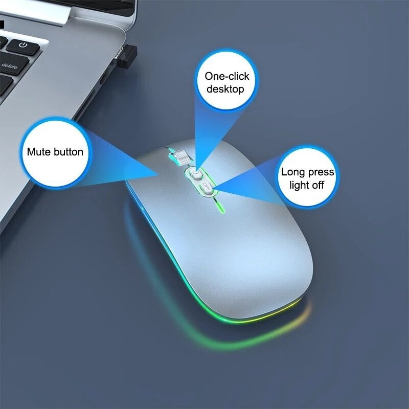 Dual Mode Bluetooth 2.4G Wireless Mouse OneClick Desktop Function Type