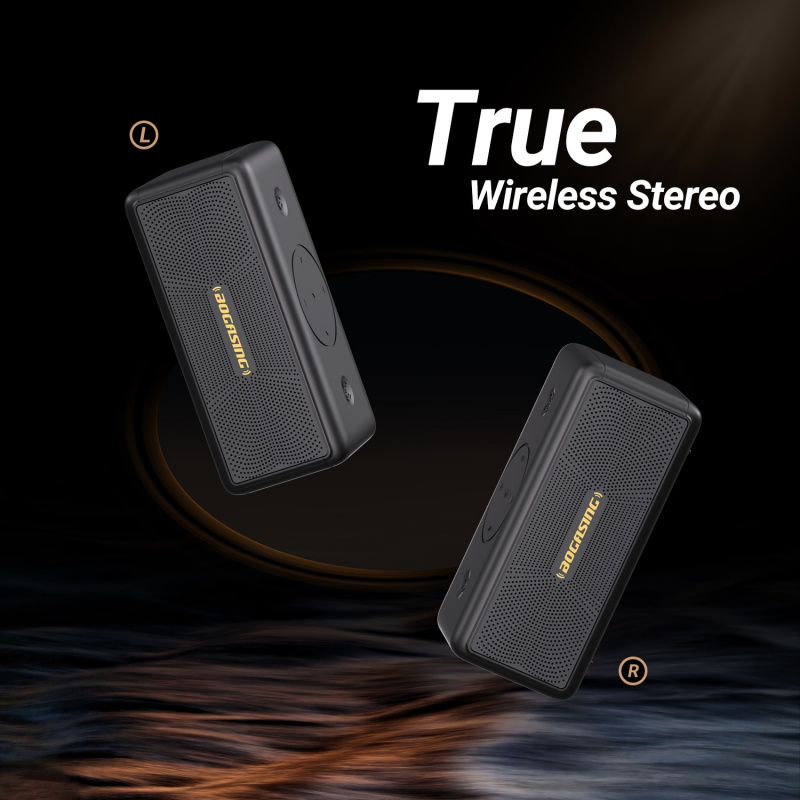 BOGASING M5 藍牙音箱 40W 藍牙 5.3 無線音箱帶 360 度環繞聲，IPX7 防水，30
