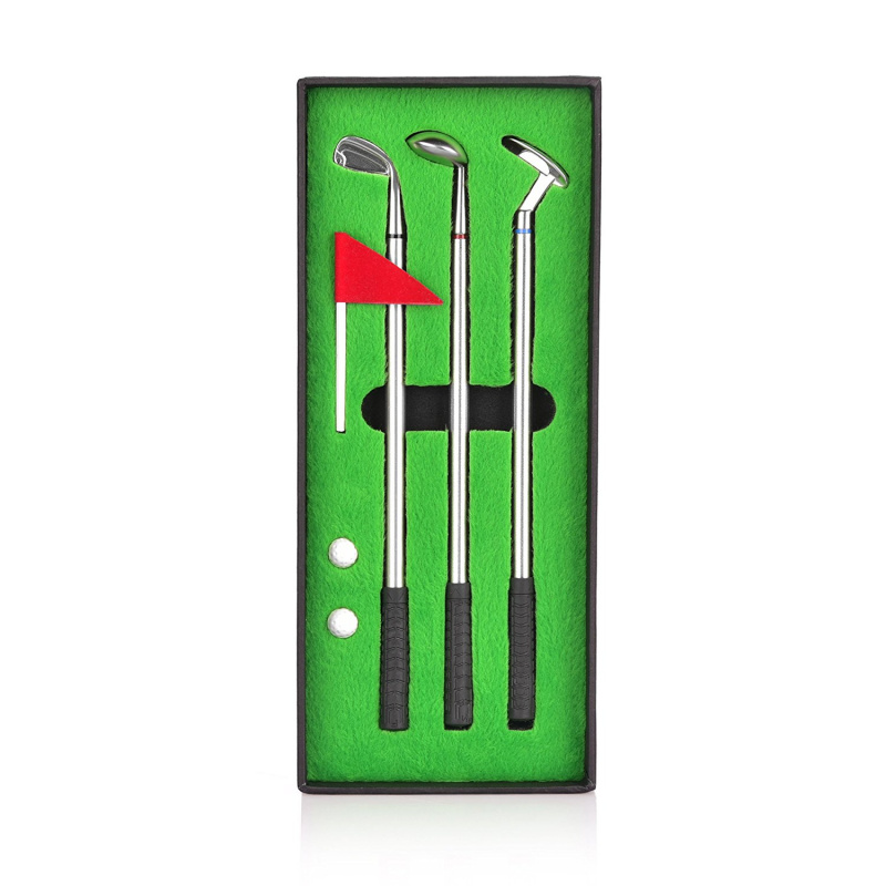 EFOSHM 迷你高爾夫球造型三色原子筆套裝