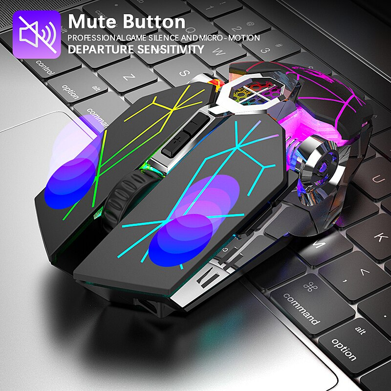 2.4G Wireless Bluetooth-compatible Gaming Mouse 6 Button 2400DPI USB ...