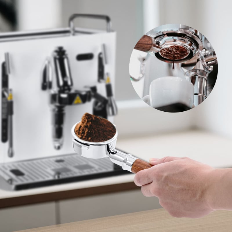 不鏽鋼無底手柄 木手柄 FAEMA E61/Expobar E61/Rocket E61ECM/GEMILAI/Sanremo/LeLit