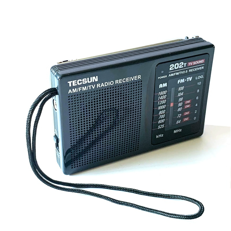 原裝TECSUN R-202T AM FM TV袖珍收音機接收器內置揚聲器互聯網便攜式收音機FM FM TV袖珍復古收音機 - 凱旋升學文具店