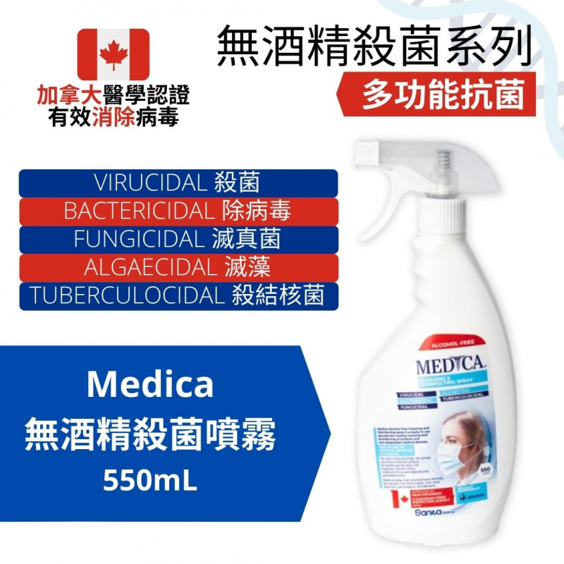 Medica 醫用級別雙頭消毒噴霧劑 (液體 / 泡沫), 550ml