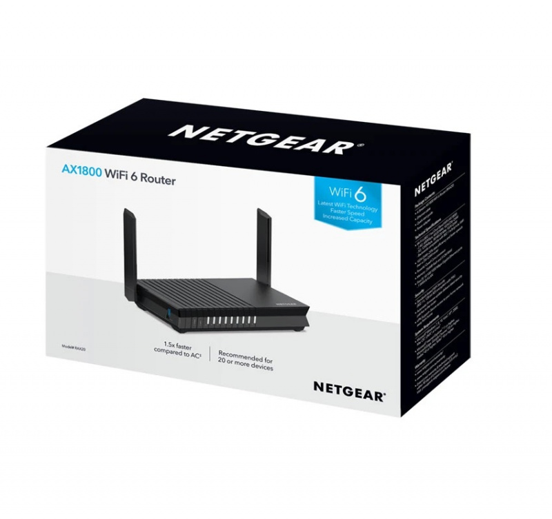 Netgear Nighthawk RAX20 雙頻 WiFi 6 智能無線路由器 (AX1800)【香港行貨保養】