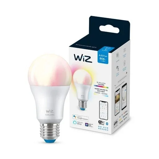 WiZ Wi-Fi智能LED燈泡- 8W / E27螺頭 / A60 (黃白光+彩光)