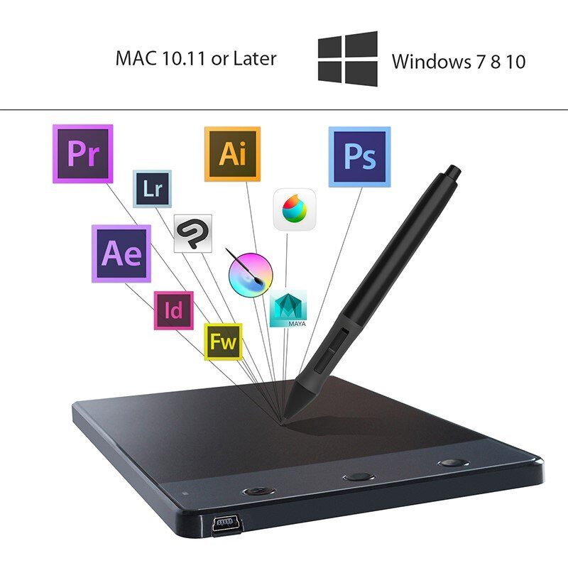 HUION H420 Graphic Tablet with 3 Customized Press Keys Signature Pad