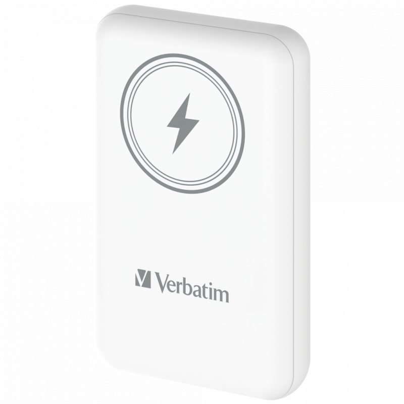 Verbatim 10000mAh Magnetic Wireless Power Pack 磁吸無線流動充電池附摺疊支架 BLACK (66906）/ WHITE (66905）