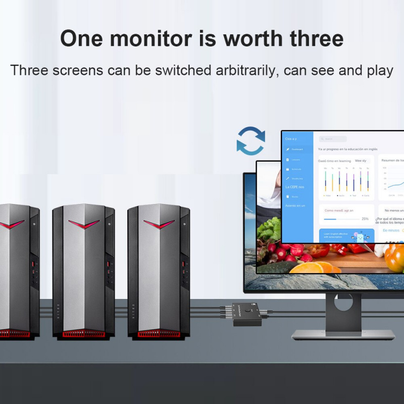 3 X 1 4K 60Hz HDMI Bi-Direction Switcher With Pigtail HDMI Cable