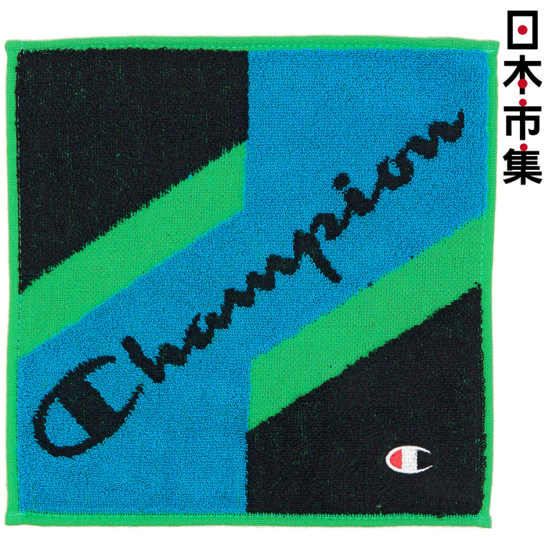 日版Champion Logo 藍黑色 運動純棉手帕毛巾【市集世界 - 日本市集】