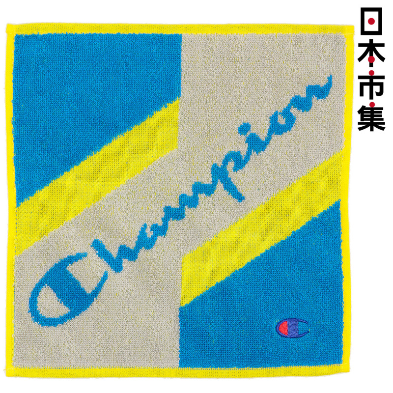 日版Champion Logo 灰藍色 運動純棉手帕毛巾【市集世界 - 日本市集】