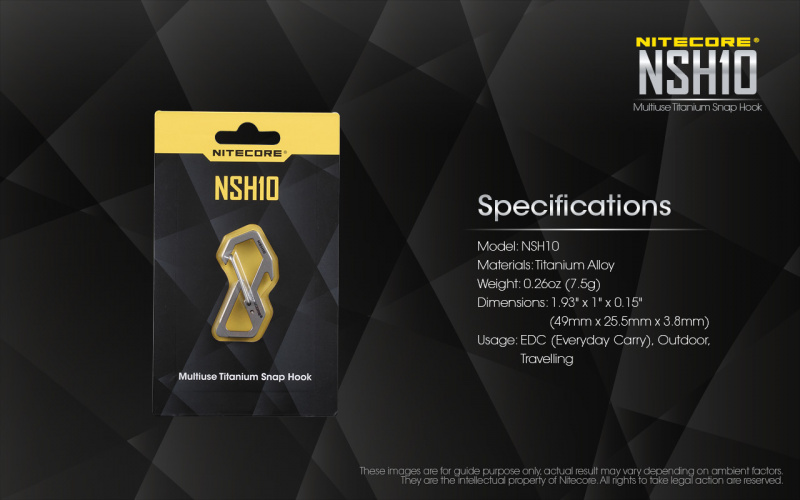 {MPower} Nitecore NSH10 Titanium Snap Hook Key Chain Bottle Opener 鈦合金 鎖匙扣 爬山扣 開瓶器 - 原裝行貨
