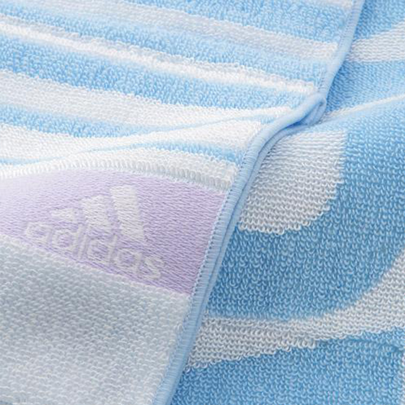 日版 Adidas【粉藍橫間Logo】運動毛巾(248)  12x90cm【市集世界 - 日本市集】