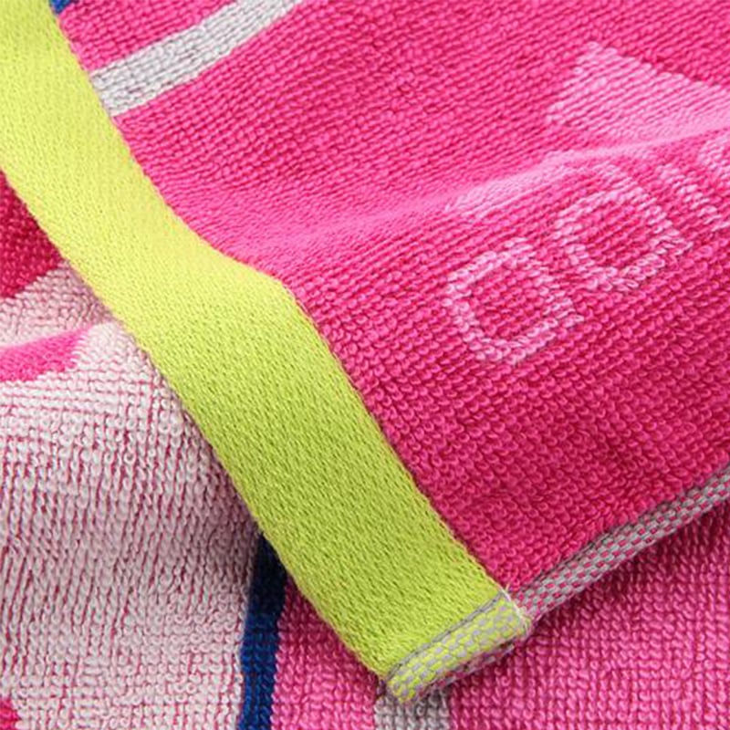 日版 Adidas【粉紅黃邊】純棉運動毛巾(476) 34x105cm【市集世界 - 日本市集】
