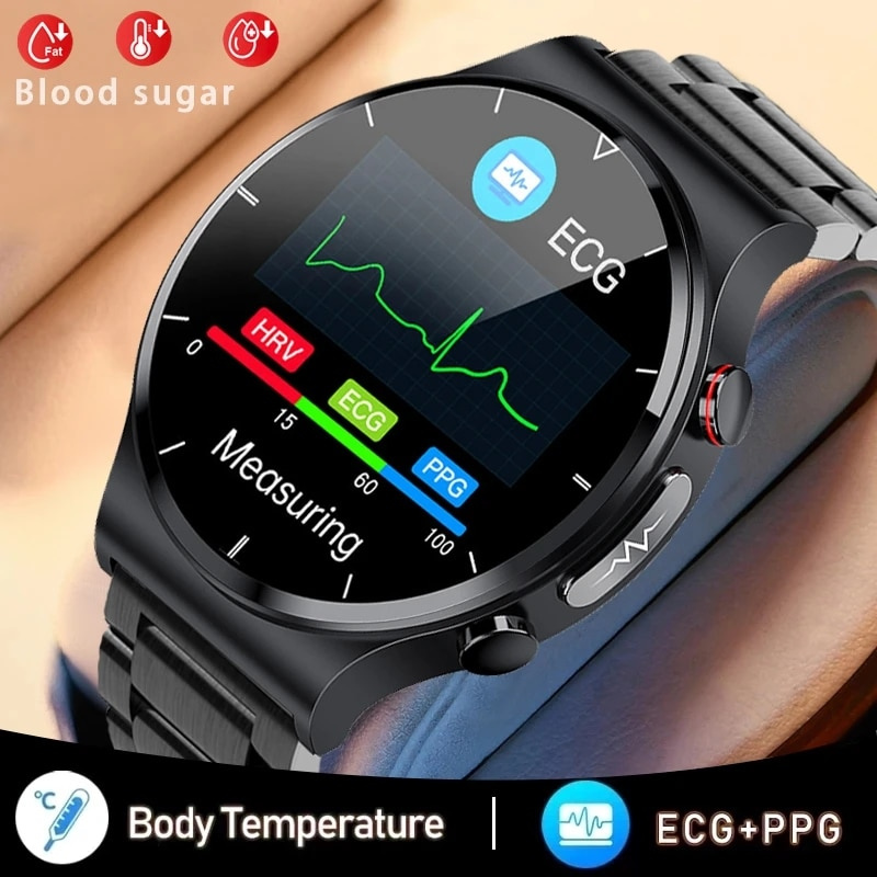 Beste Fitness Uhr Unter 200 Euro 2023 新款 ECG+PPG 健康智能手錶男士血糖血壓血氧手錶 IP68 防水智能手錶溫度計 - 凱旋升學文具店
