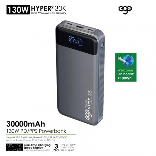 EGO Hyper² 30K 30000mAh 130W PD 行動電源