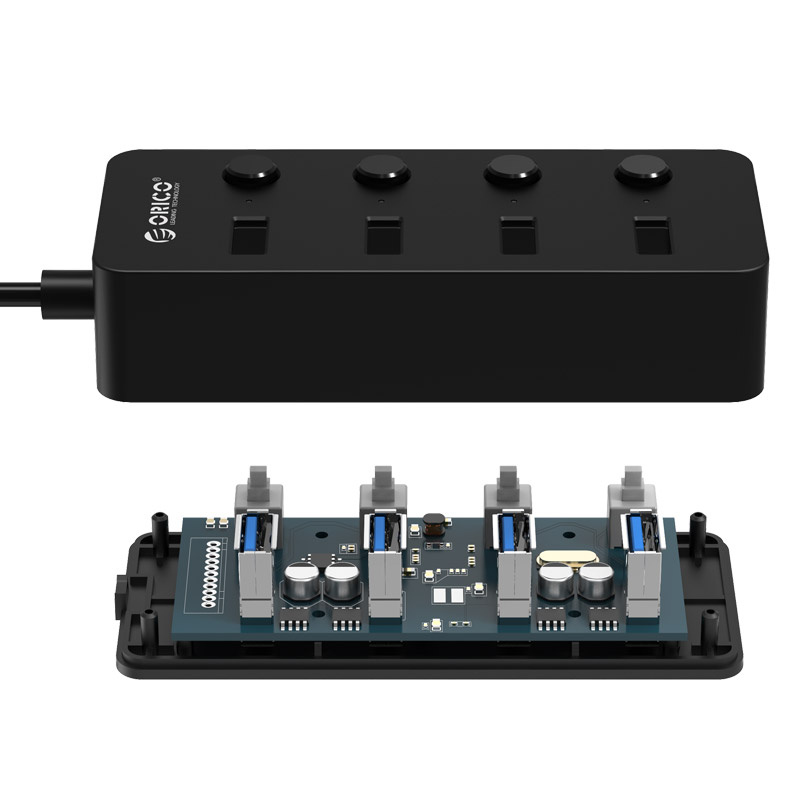 ORICO 4 Port USB 3.0 Faceup Design HUB with Individual Power Switches and LEDs (W9PH4-U3-V1)