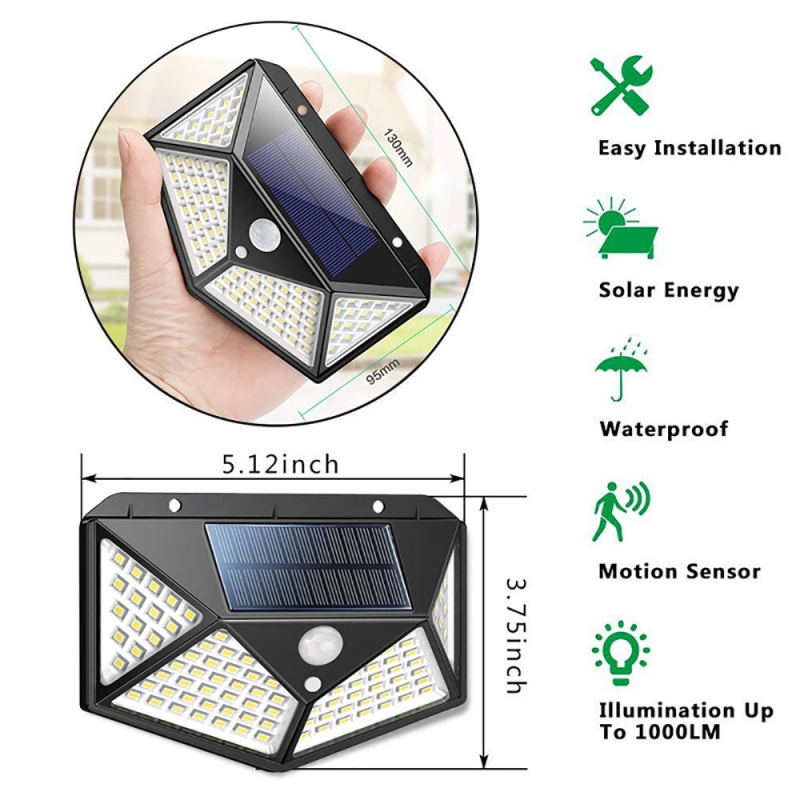 太陽能戶外感應燈 (4件裝黑色Combo)