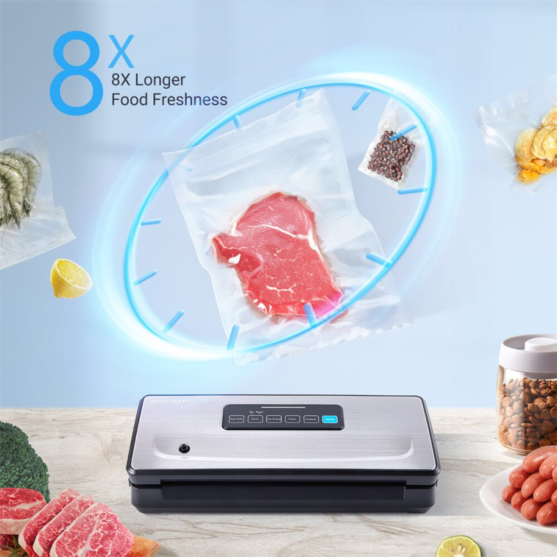 INKBIRD INK-VS02 真空封口機 220V 110V 幹 濕 脈衝 罐 4 種密封模式 內置刀具用於食品保鮮 - 豐盛數碼電器