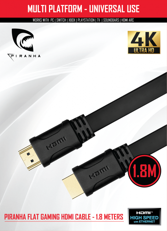 Piranha 遊戲高速 4k 超高清 以太網 HDMI 電纜