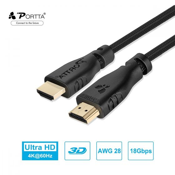 PORTTA HDMI™ Cable Support 4k@60hz