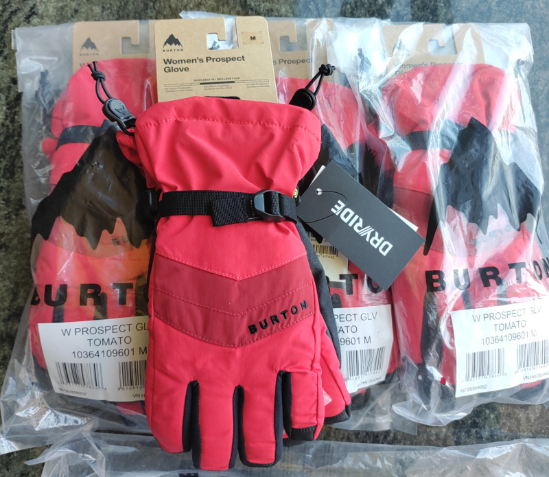 Burton Women's Standard Prospect Gloves, Tomato, Medium Snowboardfans