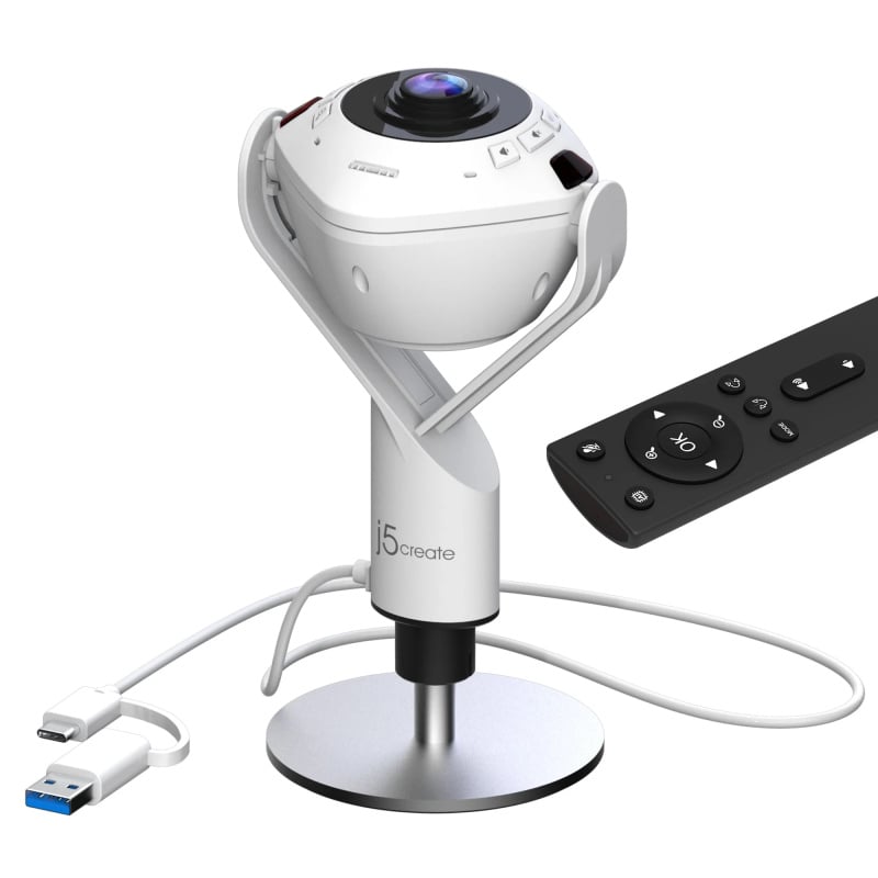 J5create JVU368 Webcam 360° Con AI E Vivavoce: La Riunione Intelligente, A 360° E Senza Pensieri!