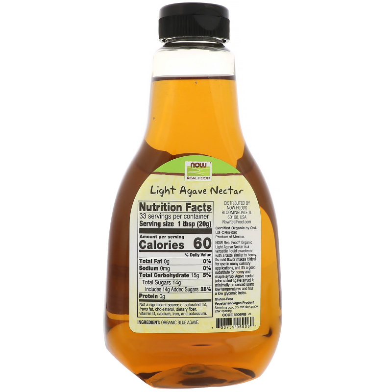 NOW FOODS【美國進口】Light有機低糖天然龍舌蘭花蜜（660g）-可作蜂蜜楓糖漿的替代品 - 羊貴FACE