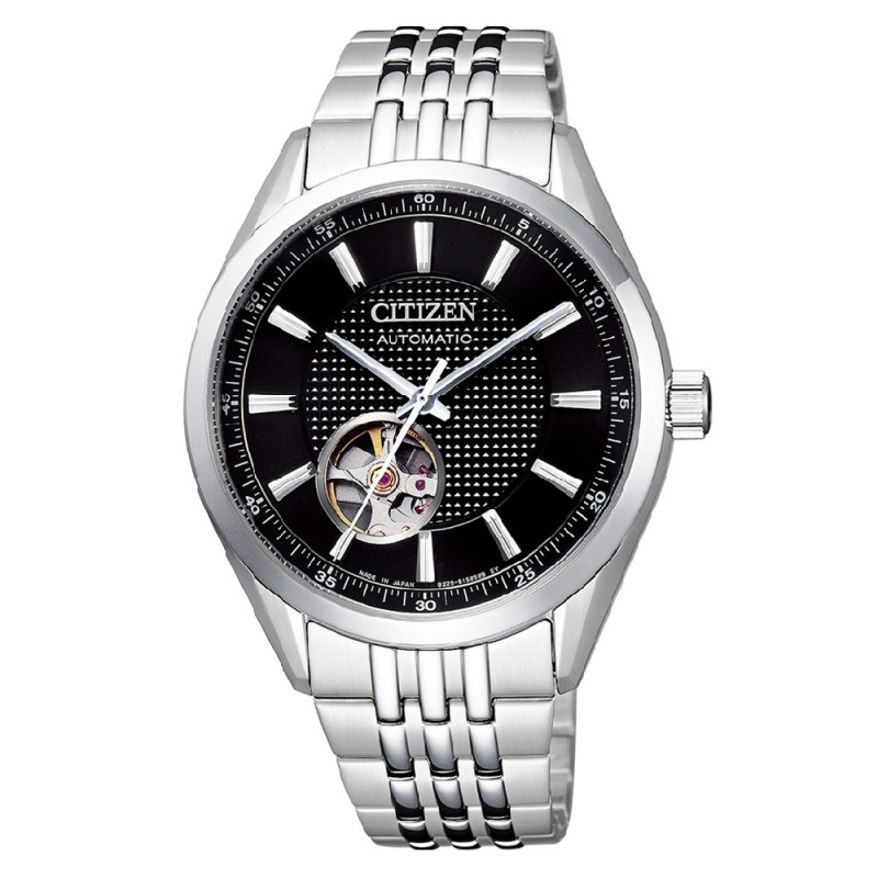 citizen 经典男士镂空机械手表 nh9110-81e 表径40mm