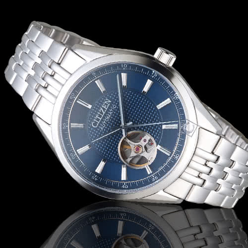 citizen 经典男士镂空机械手表 nh9110-81l 表径40mm